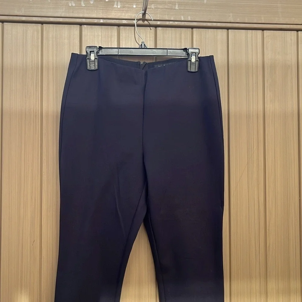 Rag & Bone Simone Lace Up Ankle Crop Stretch Pants‎ Size 10 Navy Blue St…